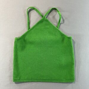 H&M Green Ribbed Knit Cami Tank Top - Size Small  Trendy and vibrant green‎